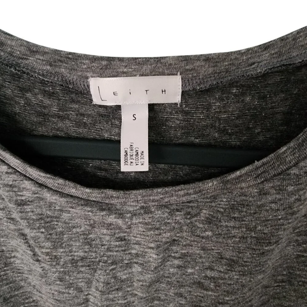Leith Dress Womens Small Sleeveless Bodycon Ruched Tank Gray